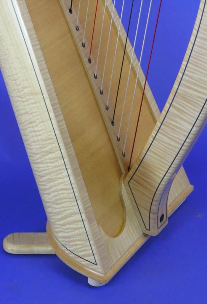 Norris Harp in Figured Maple inlaid with Rosewood